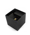 6W CUBIC PRO wandlamp - IP65, zwart, doorlusbaar, verstelbaar, vierkant, op/neer, buiten, incl. lichtbron