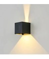 6W CUBIC PRO wandlamp - IP65, zwart, doorlusbaar, verstelbaar, vierkant, op/neer, buiten, incl. lichtbron