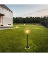 2W Solara LED tuinlamp met zonnecel en sensor - IP65, 93cm, zwart, PIR sensor, CCT switch, warm wit / koud wit