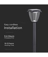 2W Solara LED tuinlamp met zonnepaneel en sensor - IP65, 93cm, CCT
