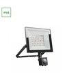 50W breedstraler met sensor - IP44, zwart, werklamp, PIR-sensor