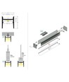 2m aluminium profiel COZY12 C/U1 - Wit gelakt, opbouw, LED profiel