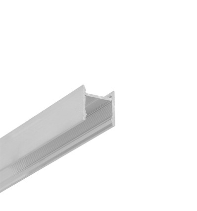 2m aluminiumprofiel LEVEL12 C/U1 - Onbehandeld aluminium, opbouw, LED-profiel