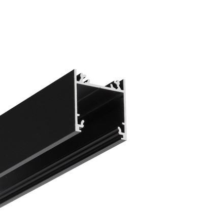 1m aluminium profiel LINEA20 EE7F/TY - Zwart geanodiseerd, opbouw, LED profiel