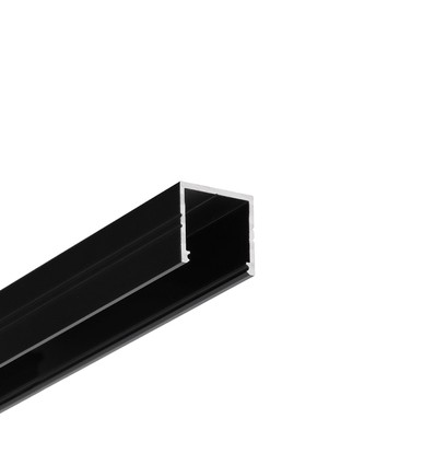 1m aluminiumprofiel SMART16 BC3/U4 - Zwart geanodiseerd, opbouw, LED profiel