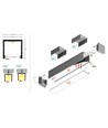 2m aluminiumprofiel SMART16 BC3/U4 - Zwart geanodiseerd, opbouw, LED profiel