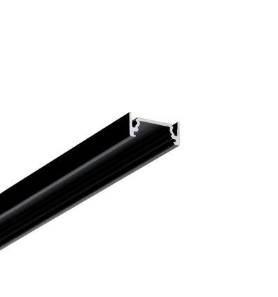 2m aluminiumprofiel SURFACE10.V2 BC/U - Zwart geanodiseerd, opbouw, LED profiel