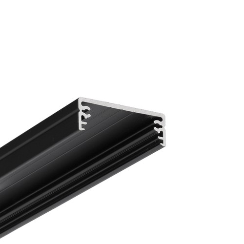1m aluminiumprofiel WIDE24 G/W - Zwart geanodiseerd, opbouw, LED profiel
