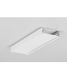1m aluminiumprofiel WIDE24 G/W - Wit gelakt, opbouw, LED profiel