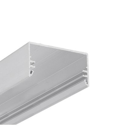 1m aluminiumprofiel LOWI C10 - Onbewerkt aluminium, opbouw, LED-profiel