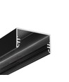 1m aluminiumprofiel LOWI C10 - Zwart gelakt, opbouw, LED-profiel