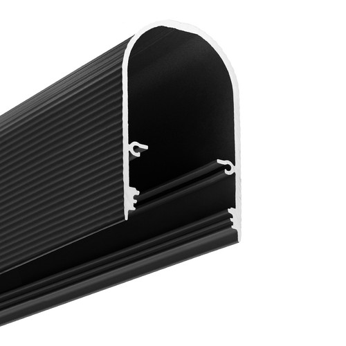 1m aluminiumprofiel NAMI23 CD-9 - Zwart geanodiseerd, opbouw, LED profiel