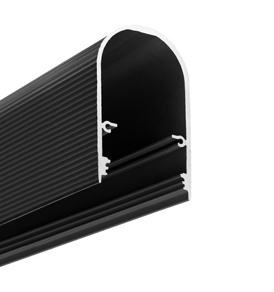1m aluminiumprofiel NAMI23 CD-9 - Zwart geanodiseerd, opbouw, LED profiel