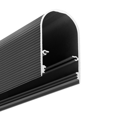 1m aluminiumprofiel NAMI23 CD-9 - Grijszwarte lak, opbouw, LED-profiel