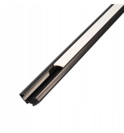 PVC hoekprofiel 15x15 voor LED-strip - 2 meter, zwart, inclusief melkachtig wit cover