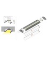 2m aluminium profiel DIAGONAL10 C - Wit gelakt, ingebouwd, LED profiel