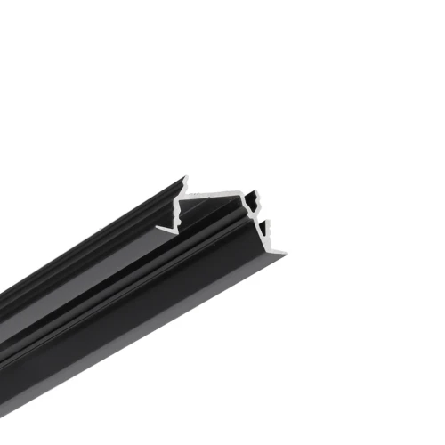 2m aluminium profiel DIAGONAL14 F/TY - Zwart geanodiseerd, inbouw, LED profiel