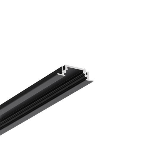 1m aluminium profiel GROOVE10 BC/UX - Zwart geanodiseerd, ingebouwd, LED profiel