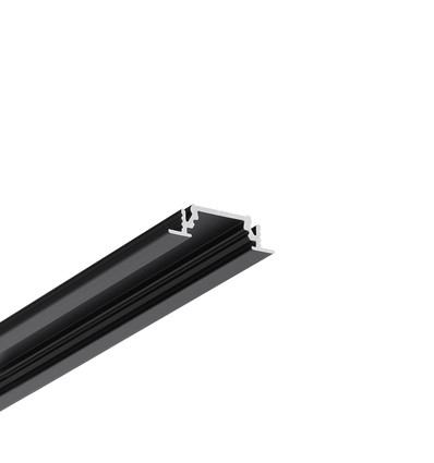 1m aluminium profiel GROOVE10 BC/UX - Zwart geanodiseerd, ingebouwd, LED profiel