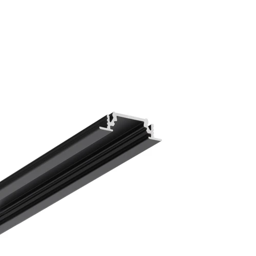 2m aluminium profiel GROOVE10 BC/UX - Zwart geanodiseerd, inbouw, LED-profiel