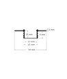 PVC profiel 50x12 voor inbouw - 2 meter, wit, inclusief melkglas cover