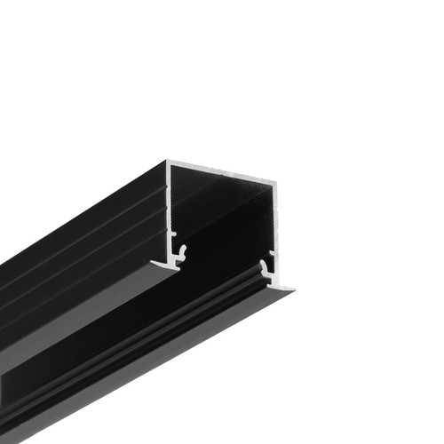 1m aluminium profiel LINEA-IN20 EE7F/U7 - Zwart geanodiseerd, inbouw, LED profiel