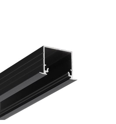 1m aluminium profiel LINEA-IN20 EE7F/U7 - Zwart geanodiseerd, inbouw, LED profiel