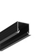 1m aluminium profiel LINEA-IN20 EE7F/U7 - Zwart geanodiseerd, inbouw, LED profiel