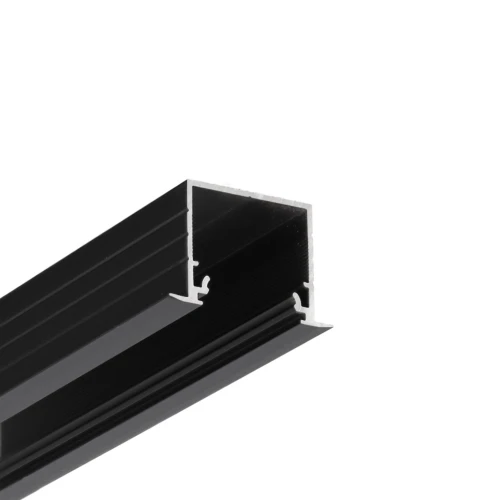 2m aluminium profiel LINEA-IN20 EE7F/U7 - Zwart geanodiseerd, inbouw, LED profiel