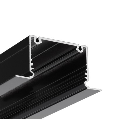 1m aluminium profiel PHIL INGEBOUWD C10 - Zwart gelakt, ingebouwd, LED profiel