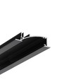 2m aluminium profiel FLAT8 H/UX - Zwart geanodiseerd, ingebouwd, LED profiel