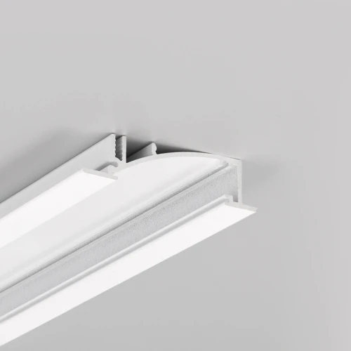 2m aluminium profiel FLAT8 H/UX - Wit gelakt, inbouw, LED profiel