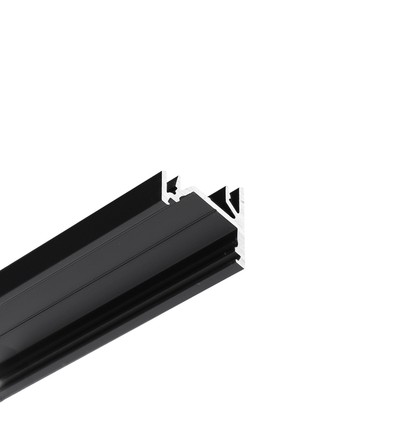 2m aluminiumprofiel CORNER12.V2 EF/U - Zwart geanodiseerd, hoek, LED-profiel