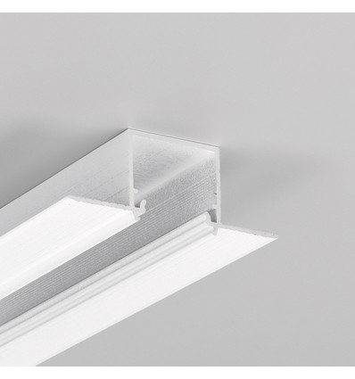 1m aluminium profiel LINEA-IN20 TRIMLESS EE7F - Wit gelakt, inbouw, LED rail