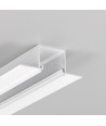 1m aluminium profiel LINEA-IN20 TRIMLESS EE7F - Wit gelakt, inbouw, LED rail