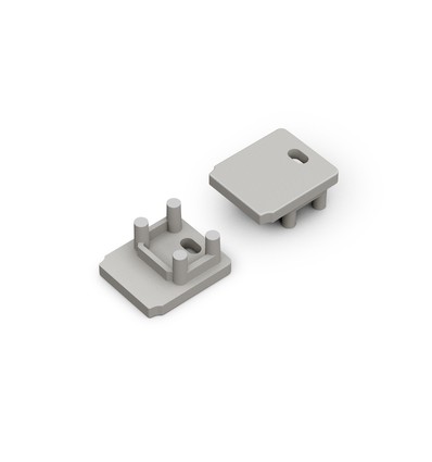 1 stuk Eindstuk HIDE10 - Met gat, grijs