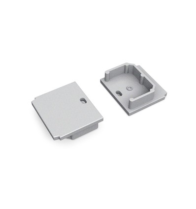 1 stuk Eindstuk LINEA-IN20 TRIMLESS - Met gat, zilverkleurig