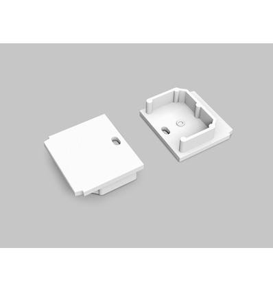 1 stuk Eindstuk LINEA-IN20 TRIMLESS - Met gat, wit