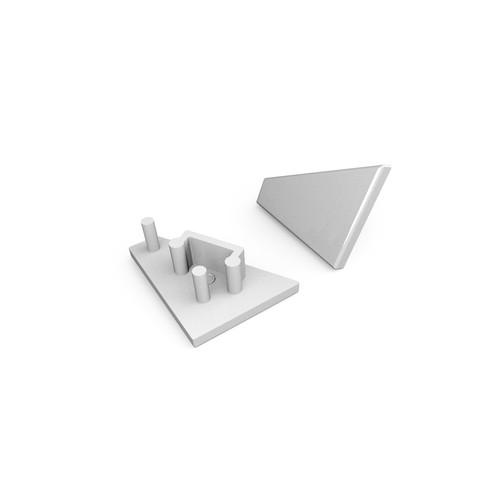 1 stuk Eindstuk CORNER10 GEN2 - Zilverkleurig