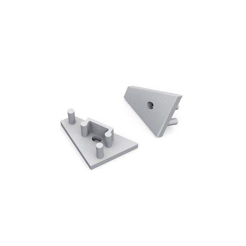 1 stuk Eindstuk CORNER10 GEN2 - Met gat, zilverkleurig