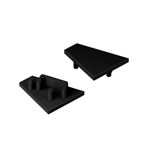 1 stuk Eindkap CORNER12.V2 - Zwart