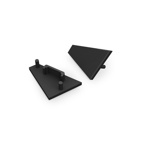 1 stuk Eindstuk CORNER14 GEN2 - Zwart