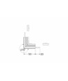 Profielverbinder LINEA-IN20 270GR - op / neer, wit gelakt
