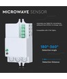 Microgolf bewegingssensor voor LED - Max 300W, 180°/360°, IP20 binnenshuis