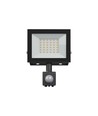 30W breedstraler met sensor - IP44, zwart, werklamp, PIR-sensor