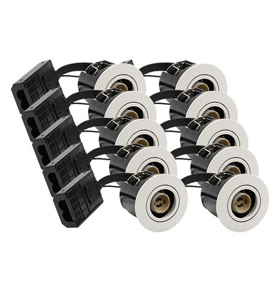 10 stuks GU10 inbouwspot Inno88 - Mat wit, IP44, geschikt voor installatie in isolatie