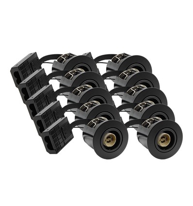 10 stuks inbouwspot Inno88 - GU10, zwart, IP44, geschikt voor isolatie