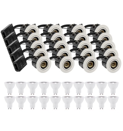 20 stuks inbouwspot Inno88 - Inclusief 6W RA97 GU10, mat wit, IP44, goedgekeurd voor isolatie