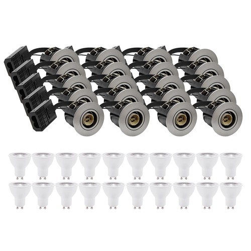 20 stuks inbouwspot Inno88 - Inclusief 6W RA97 GU10, geborsteld aluminium, IP44, goedgekeurd voor isolatie