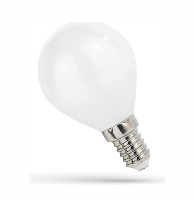 E14 5,5W LED kogellamp - G45, filament, mat glas, warm wit, 300°